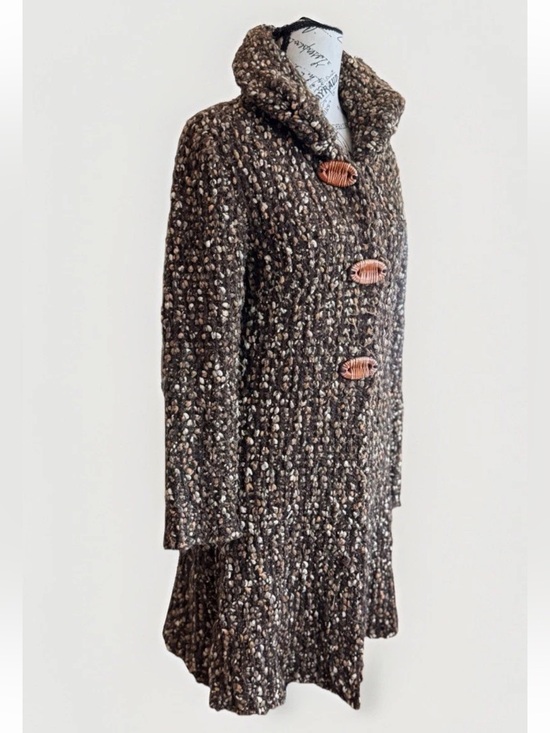 Anthropologie Jackets & Blazers - Anthropologie Curio Chunky Knit Snap Button Hooded Cardigan Sweater Coat Size PM